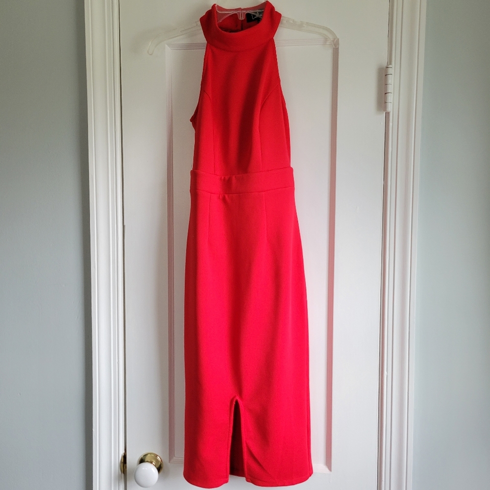 Super sexy red midi cocktail dress